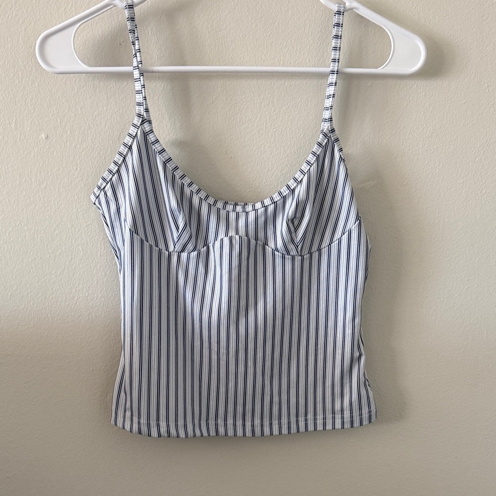 Striped Blue and White Women's Top